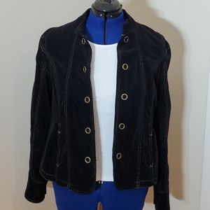 Kohl's Black Corderoy Moto Jacket with buttons XL